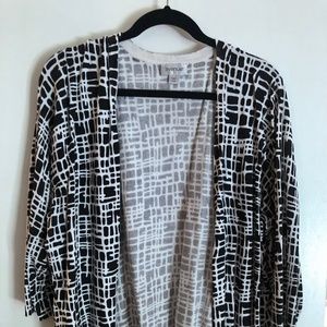 Avenue Black and White Cardigan